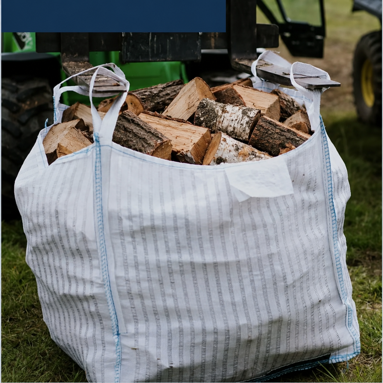 Bulk bag filled with Bisley Firewood kiln-dried hardwood logs